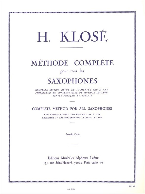 Cover: 9790046031861 | Methode de Saxophone Vol. 1 | Hyacinte Eleonore Klosé | Buch