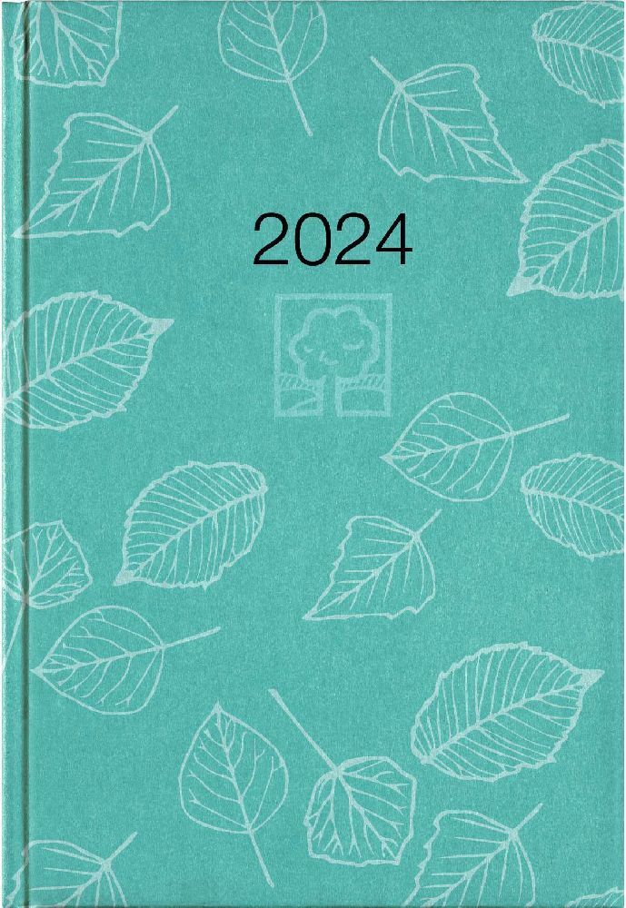 Cover: 4006928023646 | Buchkalender türkis 2024 - Bürokalender 14,5x21 cm - 1 Tag auf 1...