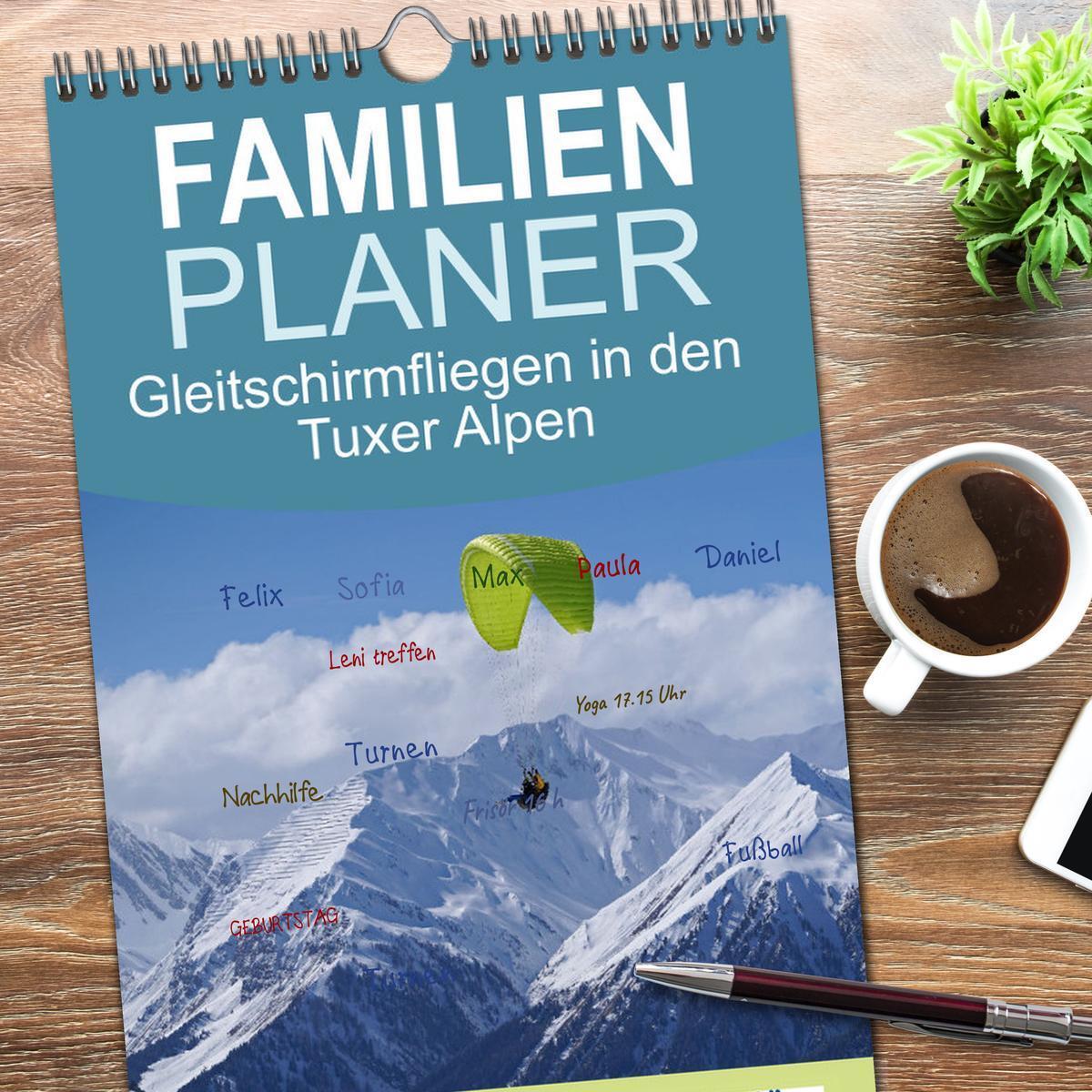 Bild: 9783457153871 | Familienplaner 2025 - Gleitschirmfliegen in den Tuxer Alpen mit 5...