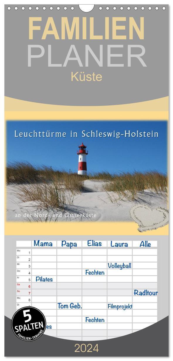 Cover: 9783383084027 | Familienplaner 2024 - Leuchttürme Schleswig-Holsteins mit 5 Spalten...