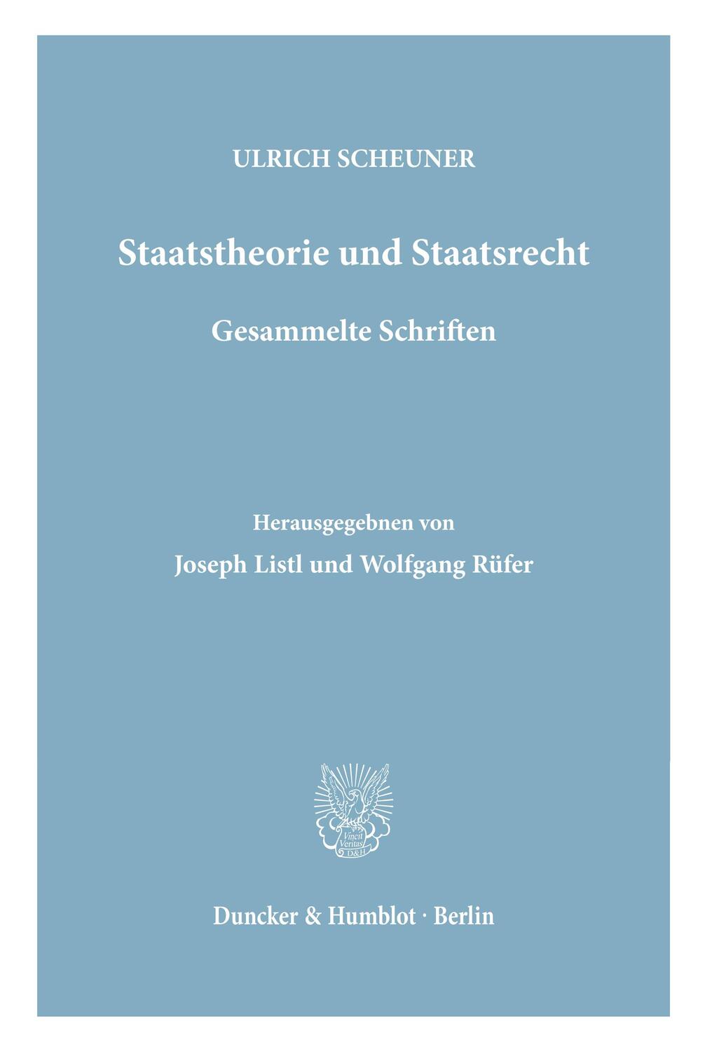 Cover: 9783428042258 | Staatstheorie und Staatsrecht. | Ulrich Scheuner | Buch | 875 S.