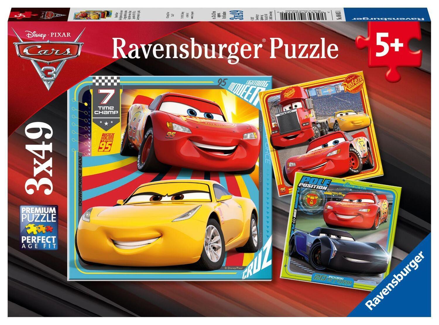 Cover: 4005556080151 | Disney Cars: Bunte Flitzer. Puzzle 3 x 49 Teile | Spiel | Deutsch