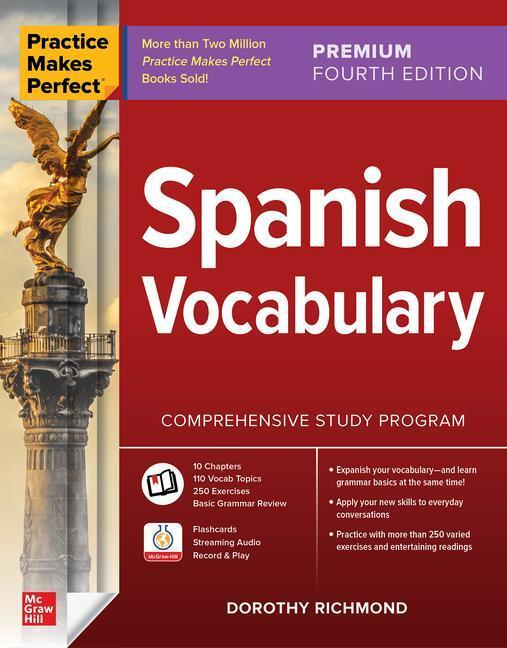 Cover: 9781264264247 | Practice Makes Perfect: Spanish Vocabulary, Premium Fourth Edition