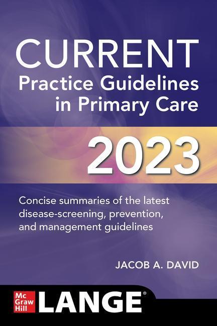 Cover: 9781264892228 | Current Practice Guidelines in Primary Care 2023 | Jacob A. David