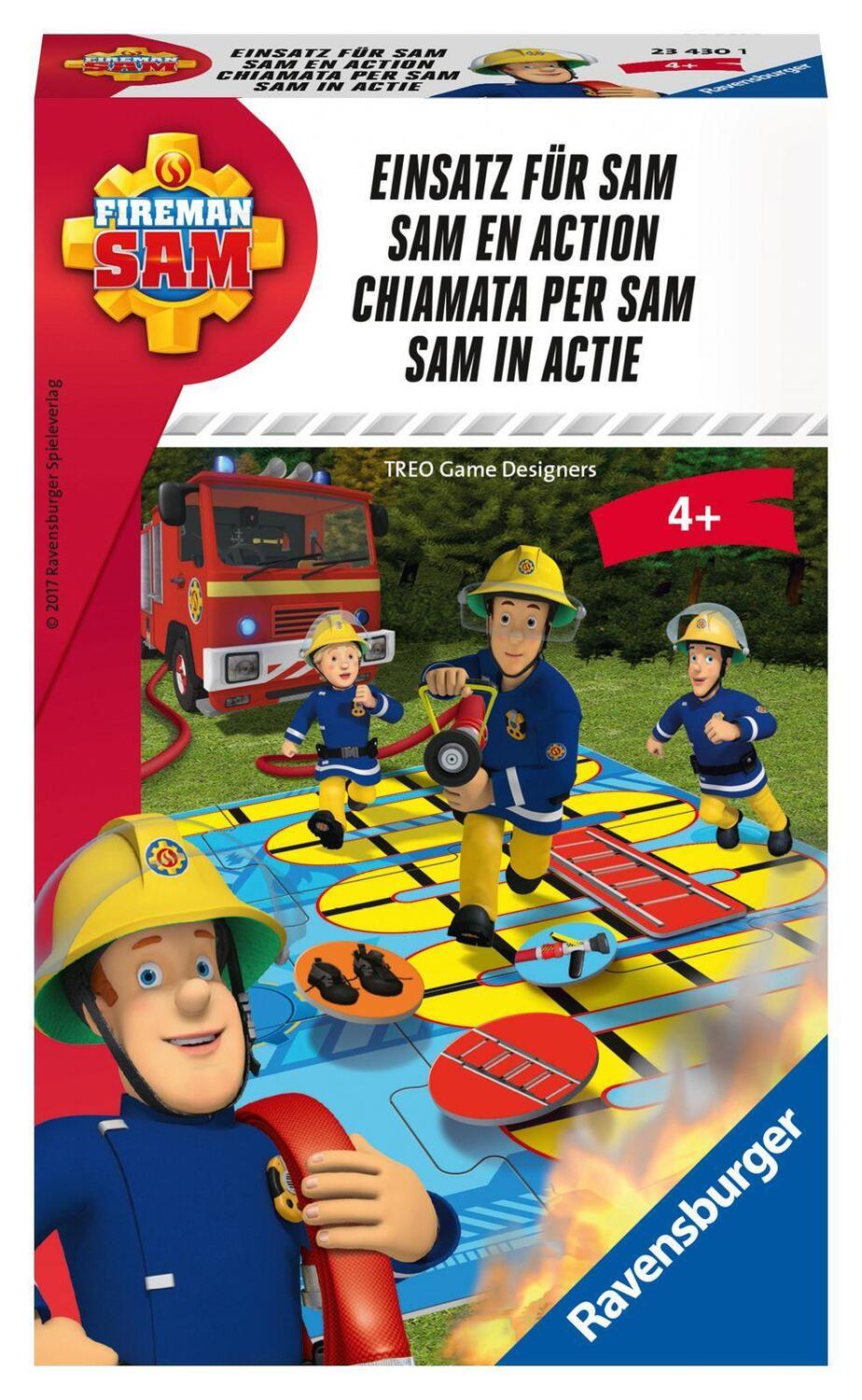 Cover: 4005556234301 | Fireman Sam: Einsatz für Sam Mitbringspiele | Spiel | 23430 | Deutsch