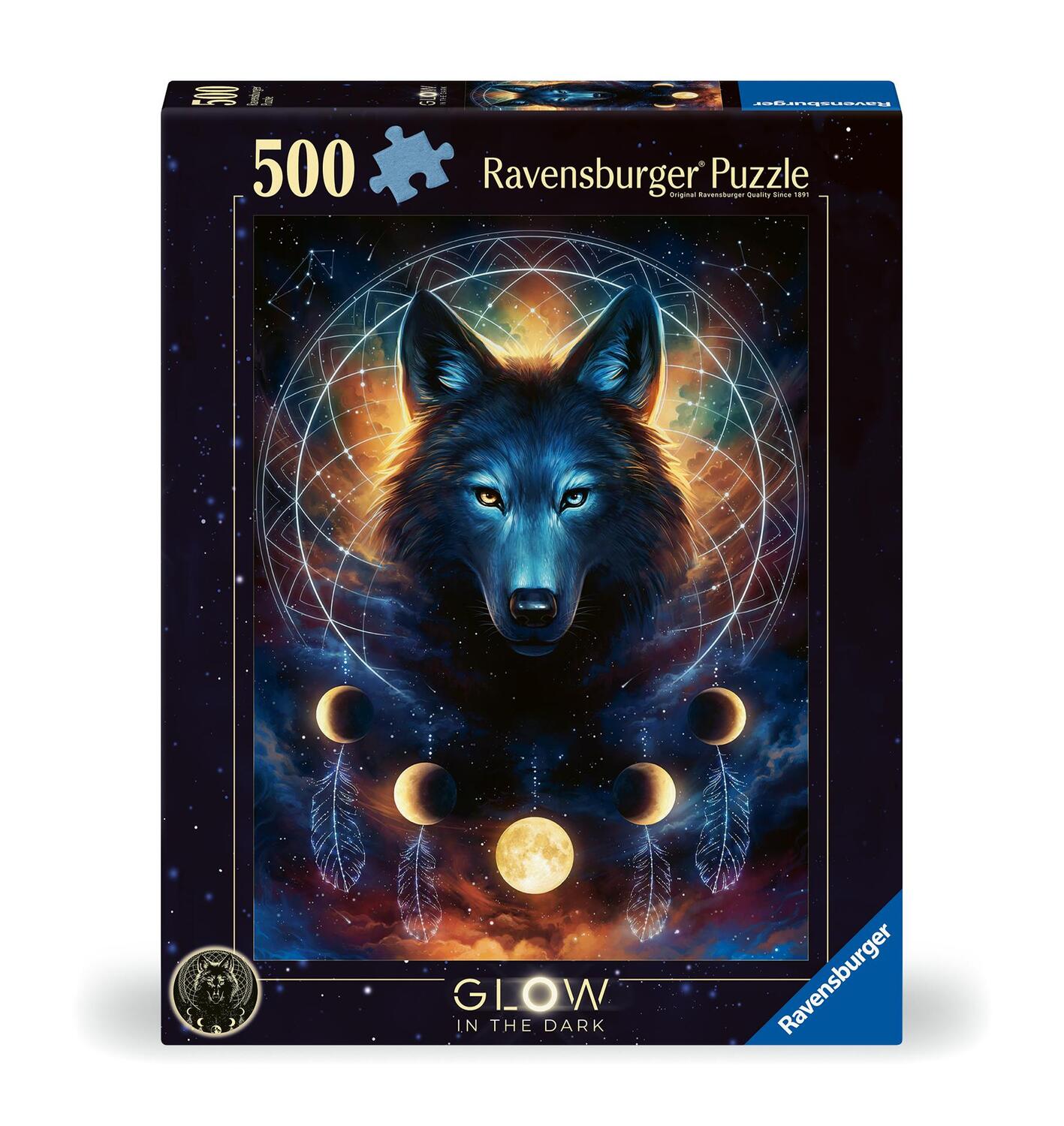 Cover: 4005555004424 | Ravensburger Puzzle 12000442 - Leuchtender Wolf - 500 Teile Puzzle...