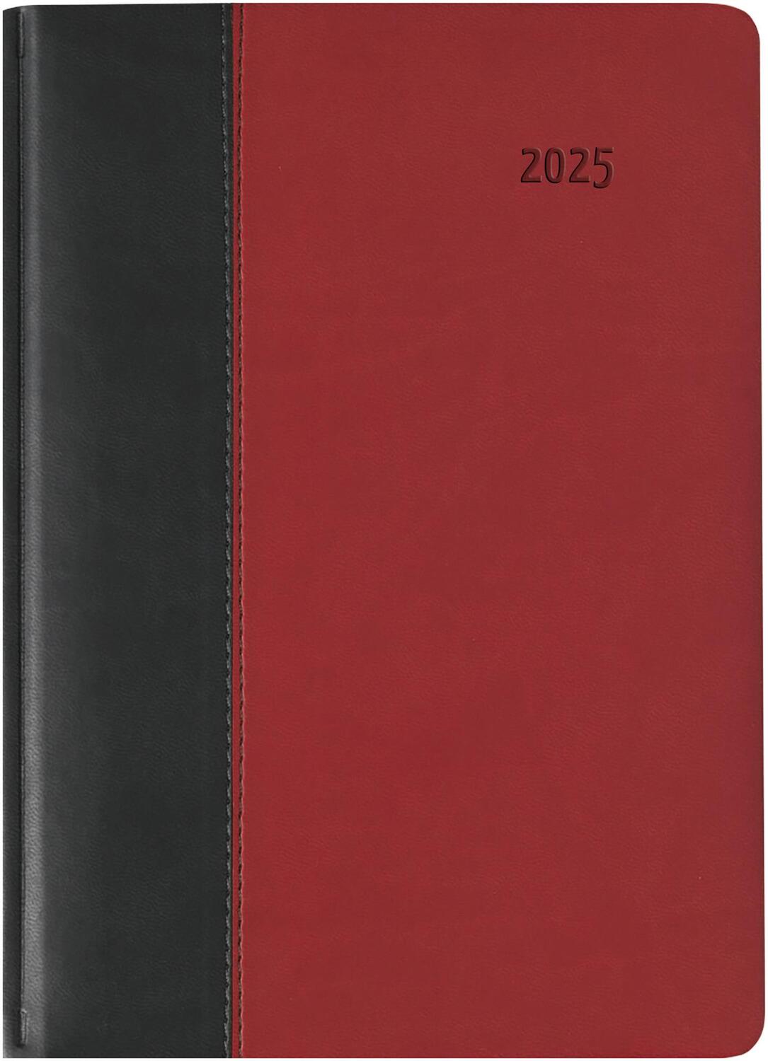 Cover: 4006928026616 | Buchkalender Premium Fire schwarz-rot 2025 - Büro-Kalender A5 -...