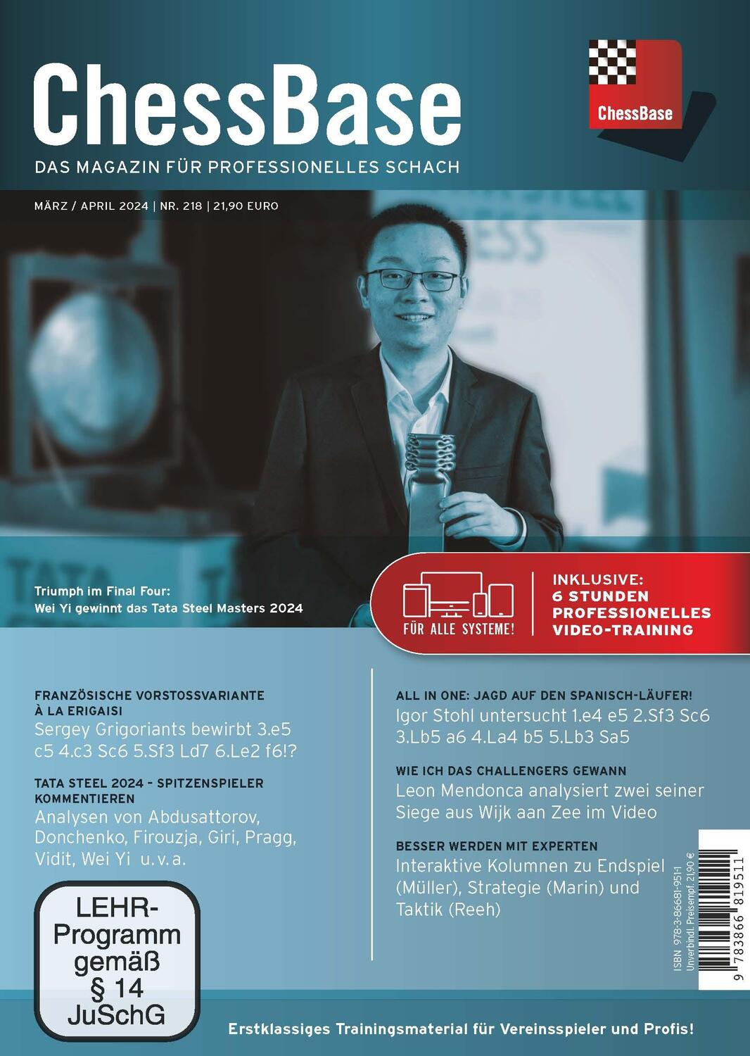 Cover: 9783866819511 | ChessBase Magazin #218 (März/April 2024) | ChessBase GmbH | DVD-ROM