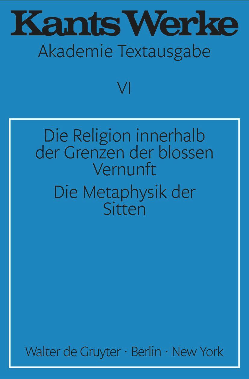 Cover: 9783110014396 | Die Religion innerhalb der Grenzen der blossen Vernunft. Die...
