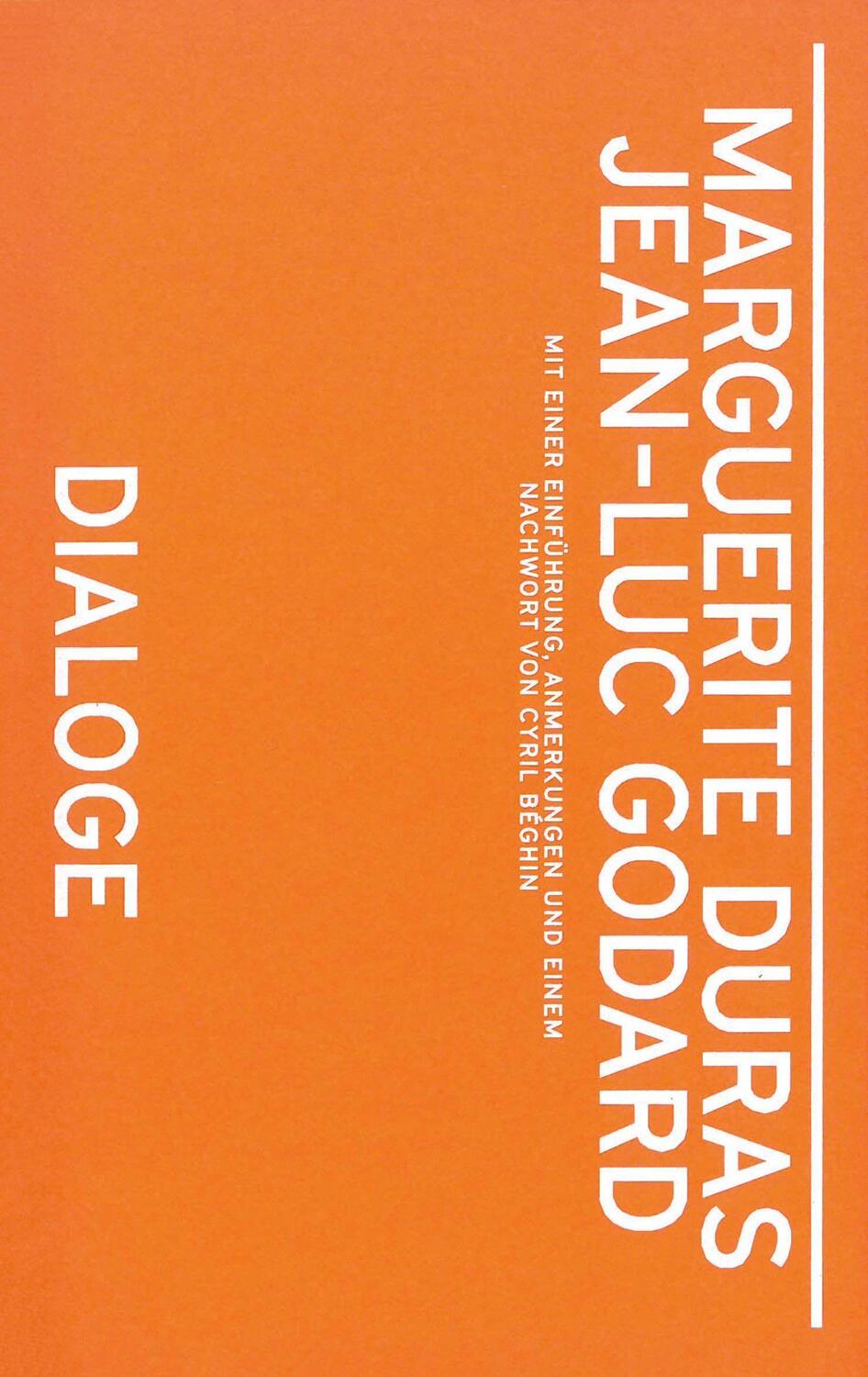 Cover: 9783959053686 | Marguerite Duras, Jean-Luc Godard. Dialoge | Marguerite Duras (u. a.)