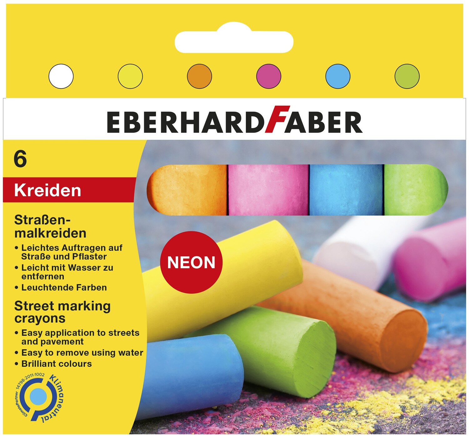 Cover: 4087205265058 | Eberhard Faber 526505 - Straßenmalkreiden Neon, 6er Kartonetui | 2022