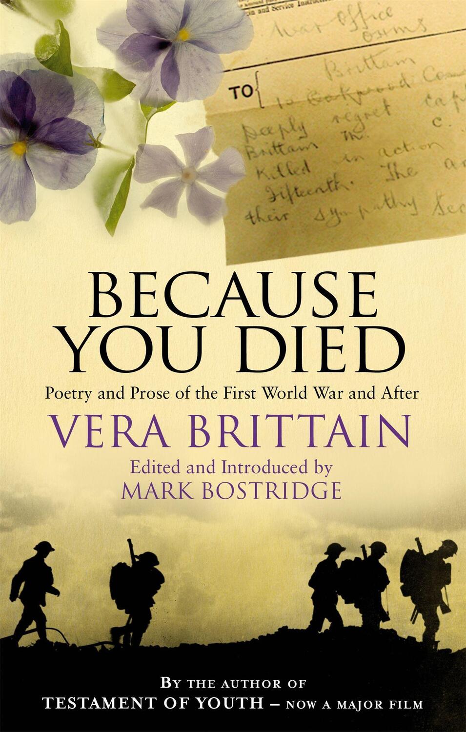 Cover: 9781844084142 | Because You Died | Poetry and Prose of the First World War and After