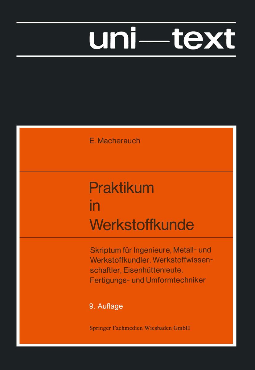 Cover: 9783528933067 | Praktikum in Werkstoffkunde | Eckard Macherauch | Taschenbuch | 1990