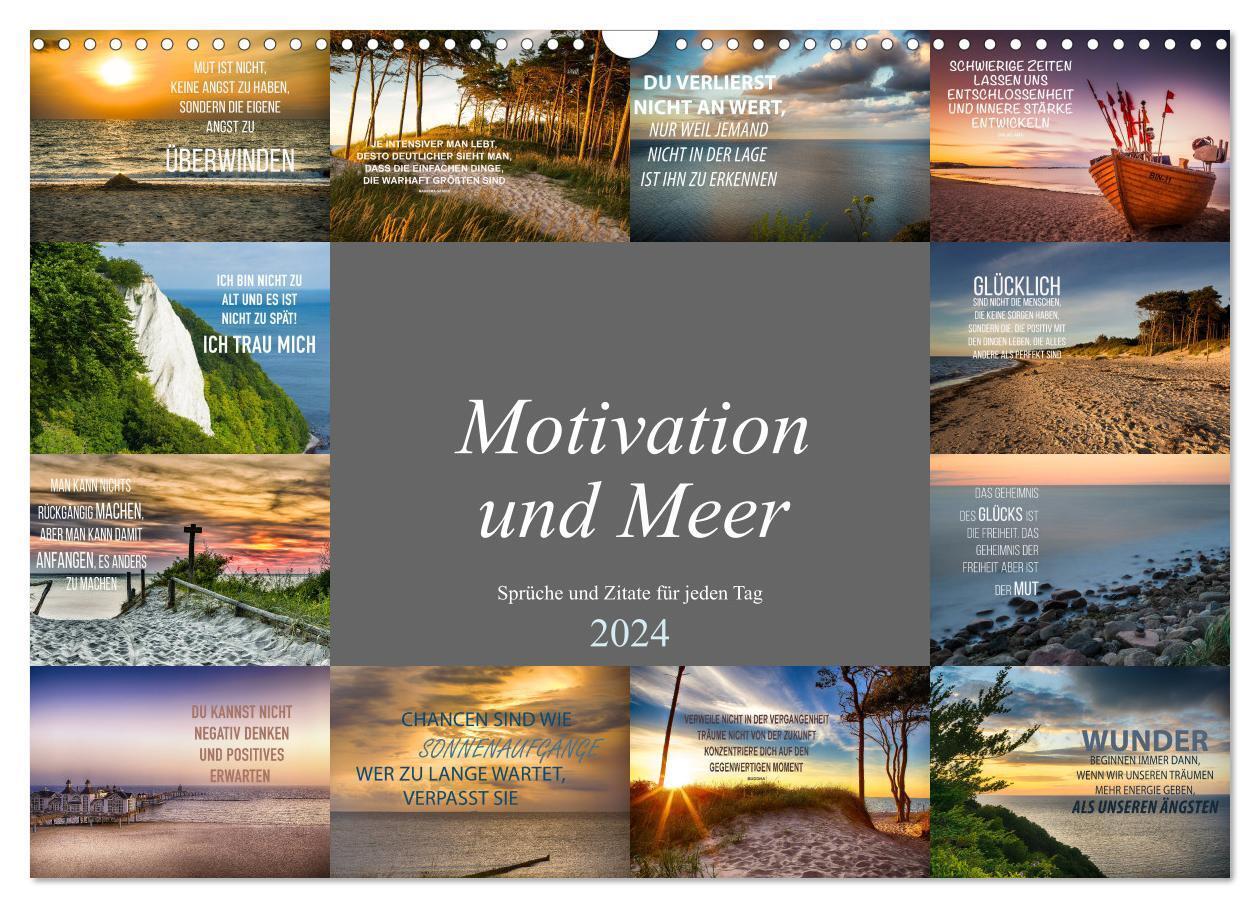Cover: 9783675556515 | Motivation und Meer (Wandkalender 2024 DIN A3 quer), CALVENDO...