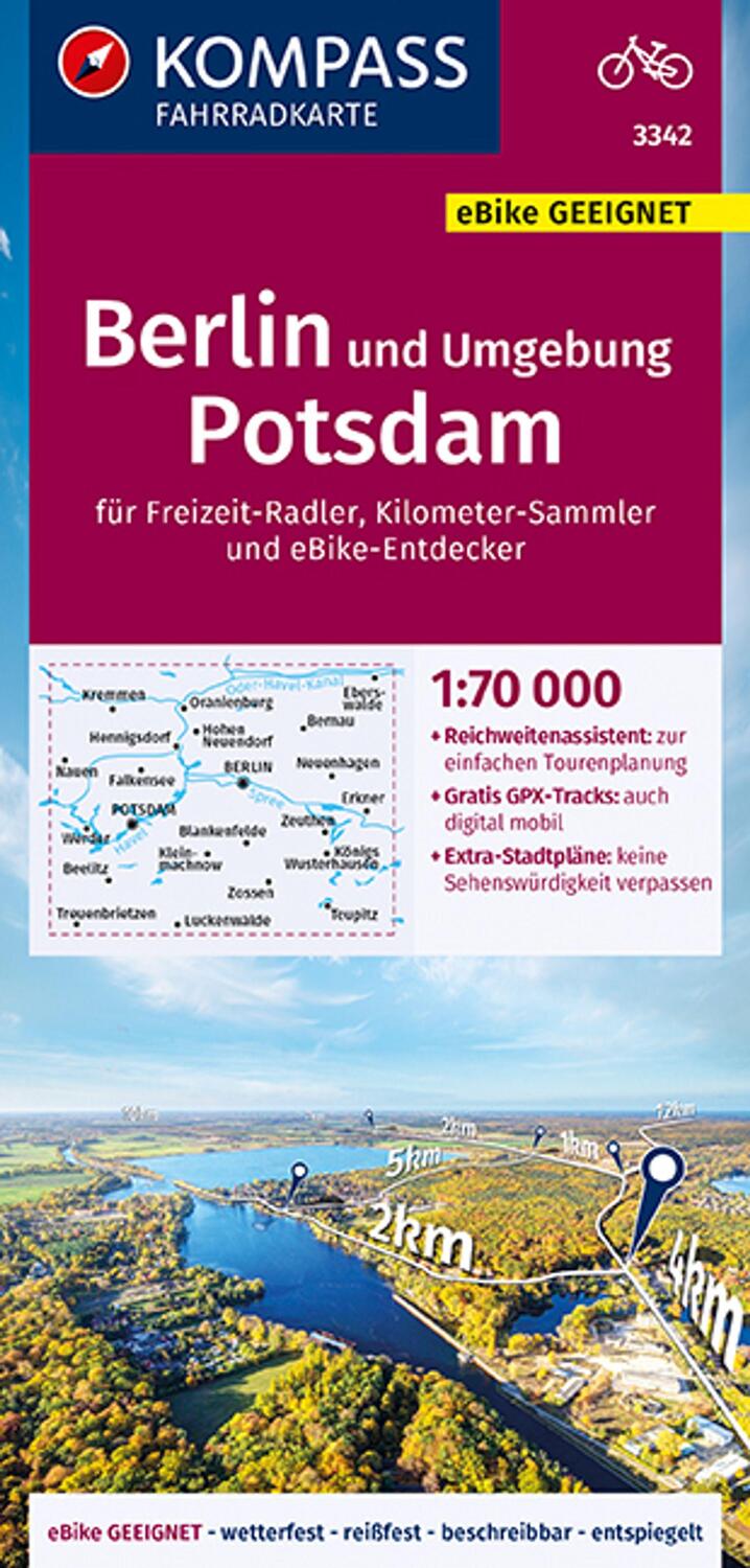Cover: 9783990447994 | KOMPASS Fahrradkarte 3342 Berlin und Umgebung, Potsdam 1:70.000 | GmbH