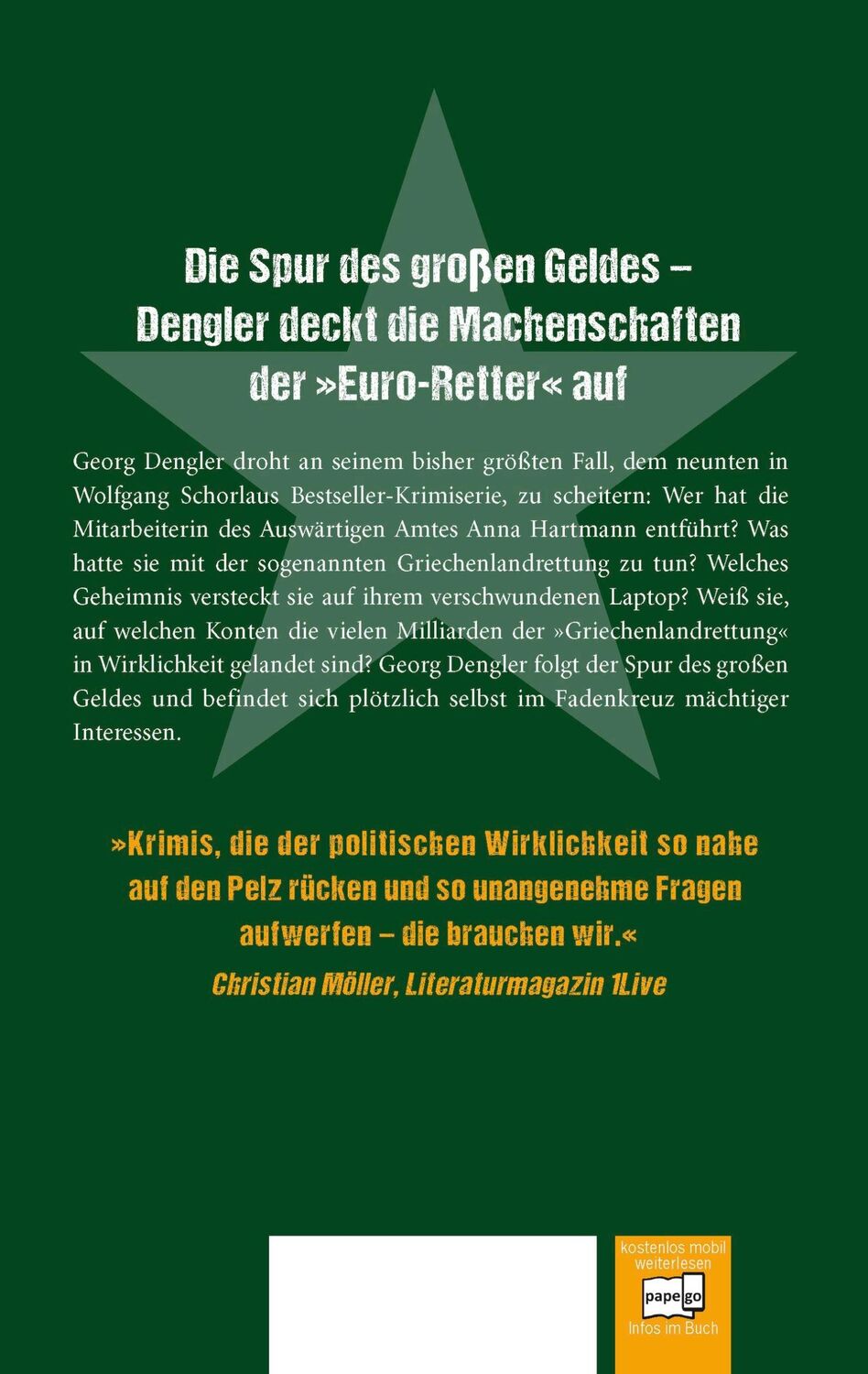 Rückseite: 9783462046670 | Der große Plan | Denglers neunter Fall | Wolfgang Schorlau | Buch