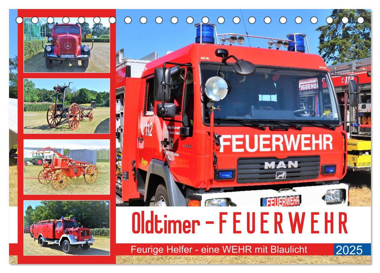 Cover: 9783435212231 | Oldtimer-FEUERWEHR (Tischkalender 2025 DIN A5 quer), CALVENDO...