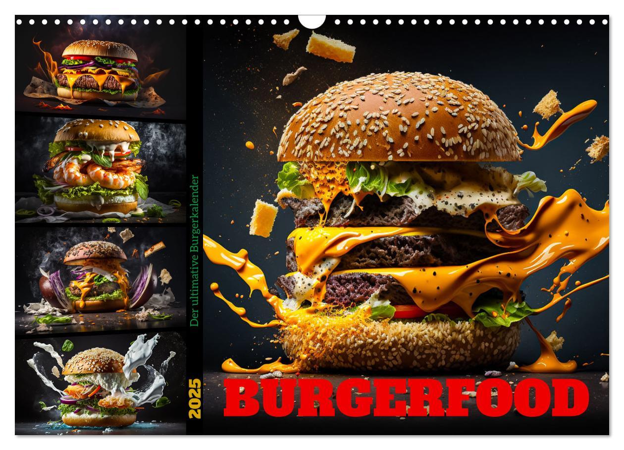 Cover: 9783383912979 | Burgerfood (Wandkalender 2025 DIN A3 quer), CALVENDO Monatskalender