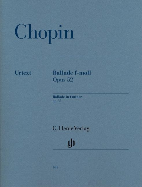 Cover: 9790201809380 | Ballade In F minor Op.52 - Henle Urtext Edition | Müllemann (u. a.)
