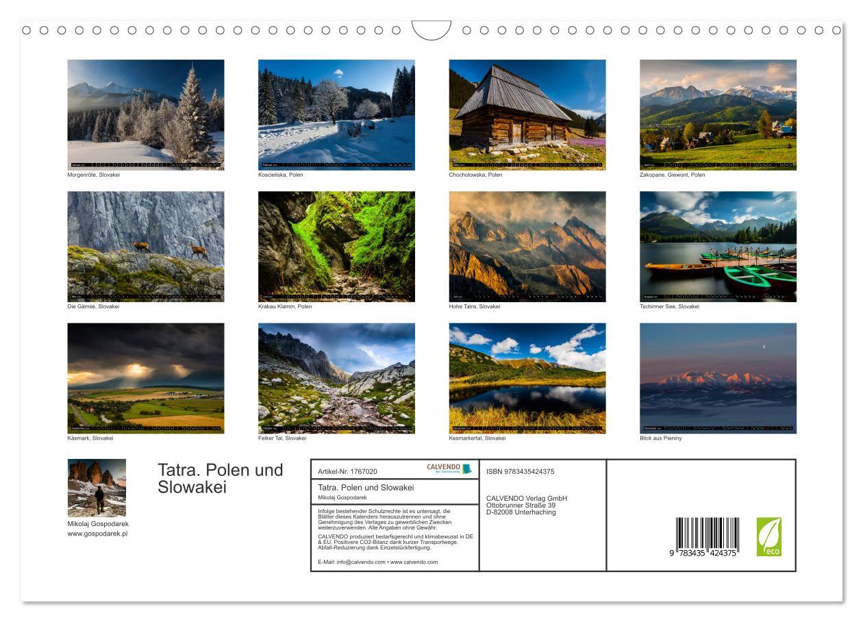 Bild: 9783435424375 | Tatra. Polen und Slowakei (Wandkalender 2025 DIN A3 quer), CALVENDO...