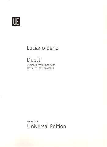 Cover: 9790008086588 | Duetti | für 2 Violen. Spielpartitur | Luciano Berio | Taschenbuch
