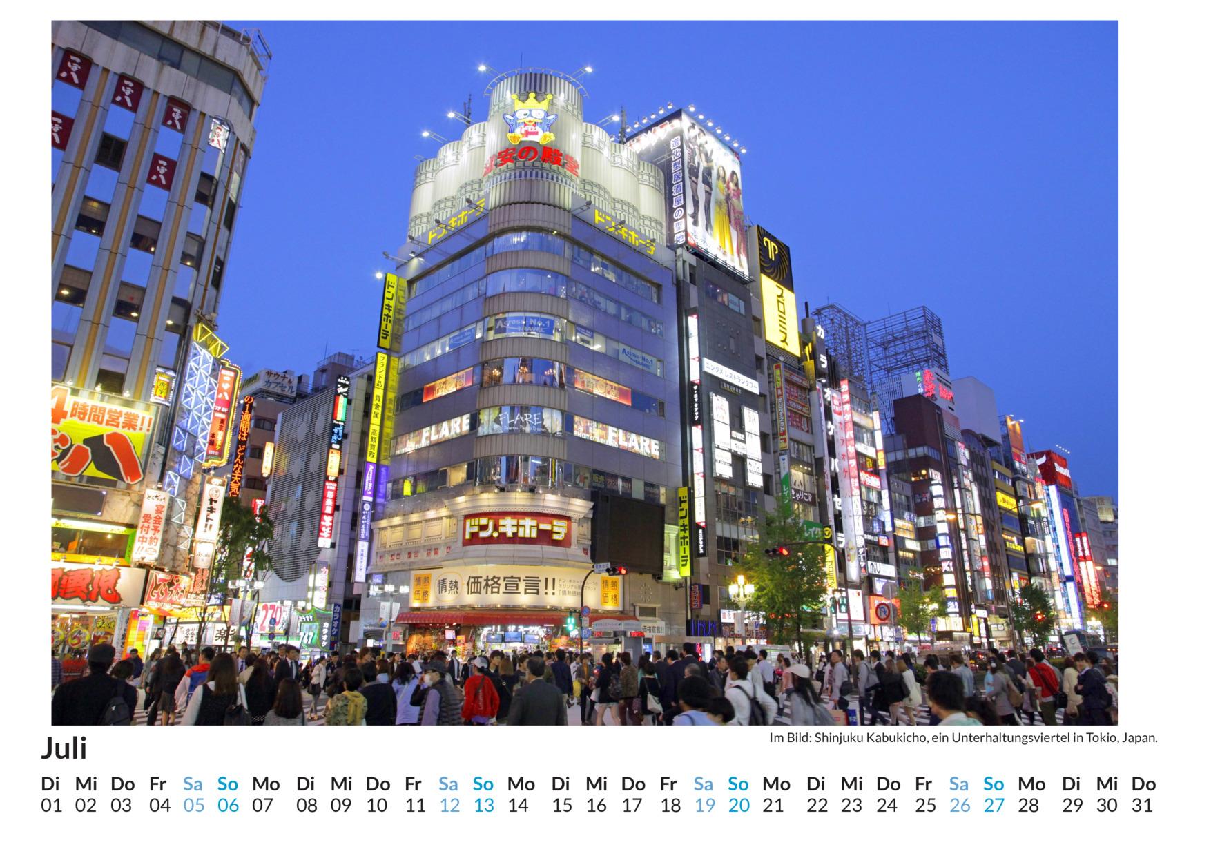 Bild: 9783759123046 | Tokio - (Wandkalender 2025, Kalender DIN A4 quer, Monatskalender im...