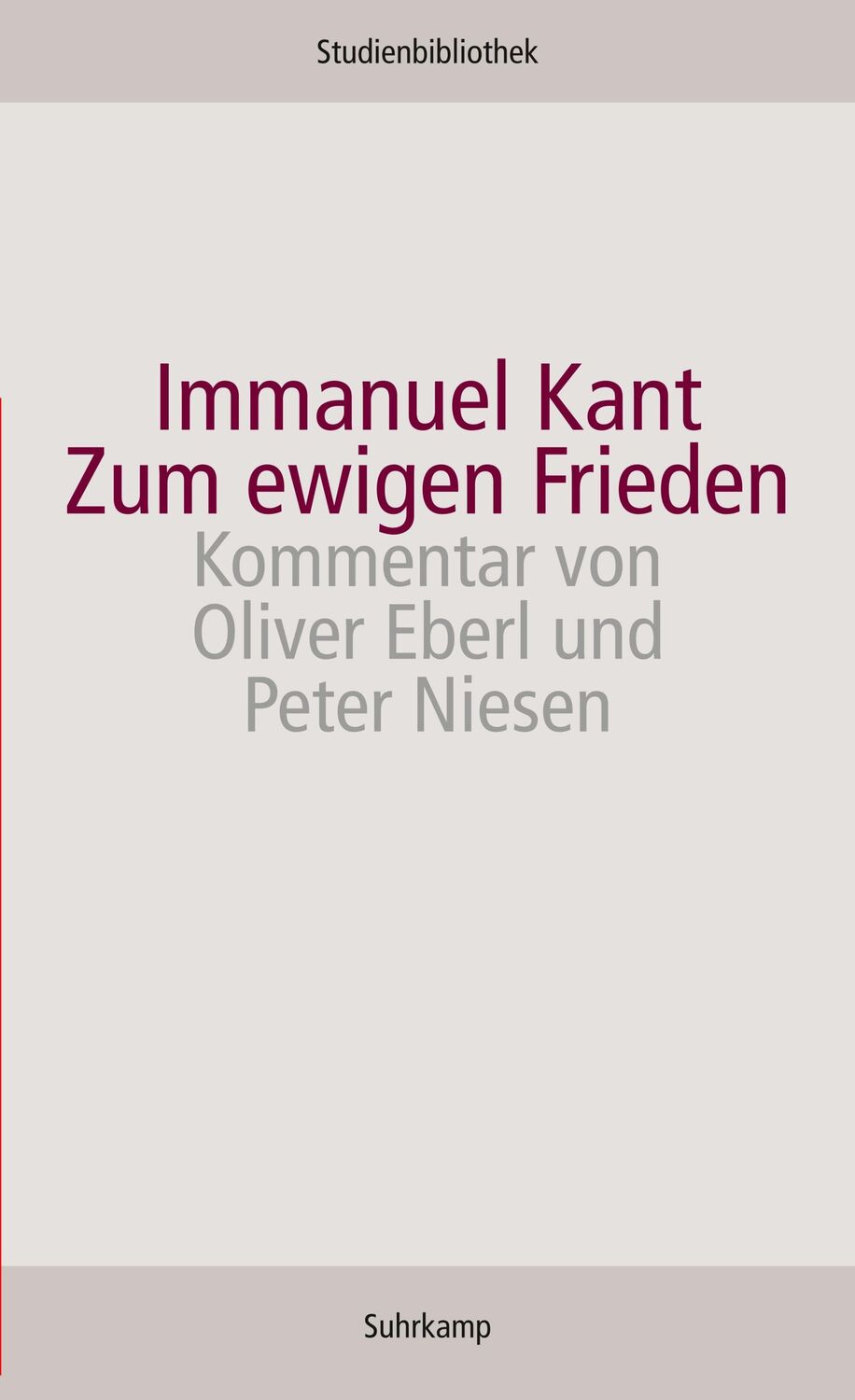 Cover: 9783518270141 | Zum ewigen Frieden | Immanuel Kant | Taschenbuch | 416 S. | Deutsch