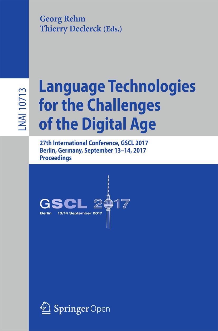 Cover: 9783319737058 | Language Technologies for the Challenges of the Digital Age | Buch