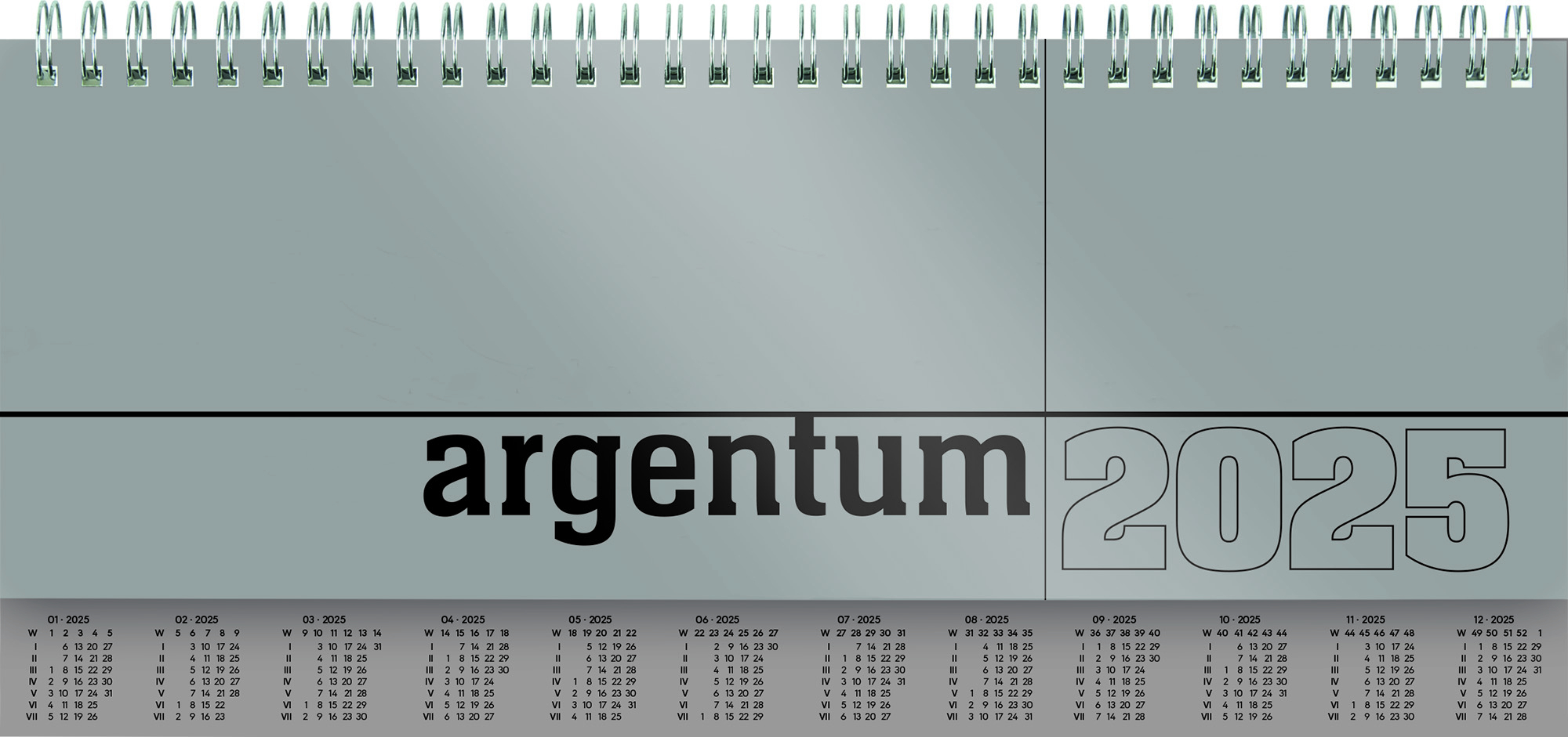 Cover: 4006928025978 | Zettler - Tisch-Querkalender 2025 argentum, 29,7x13,5cm,...