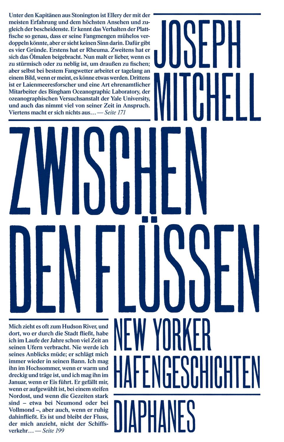 Cover: 9783035804126 | Zwischen den Flüssen | New Yorker Hafengeschichten | Joseph Mitchell