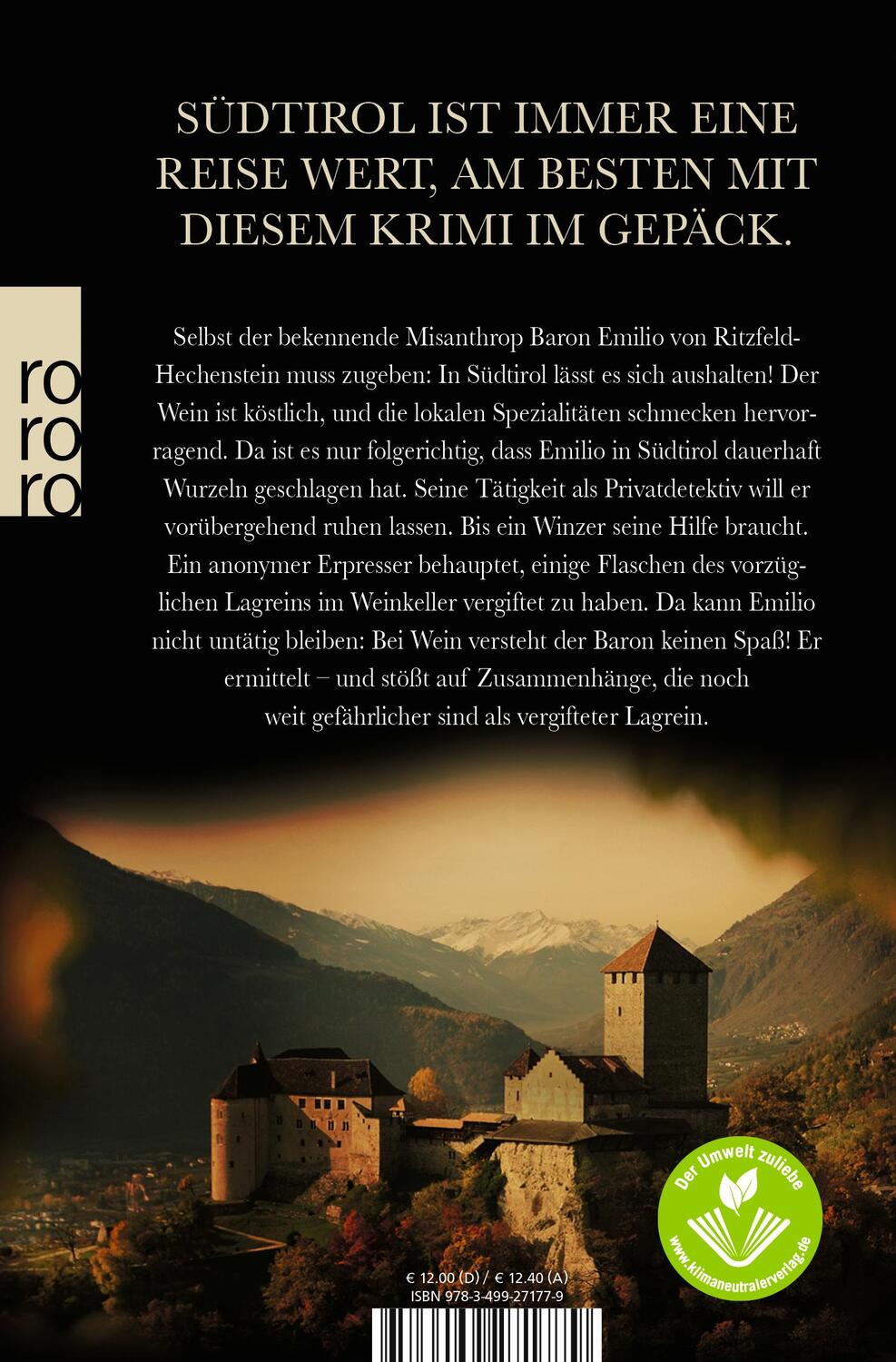 Rückseite: 9783499271779 | Mörderischer Jahrgang | Ein Wein-Krimi aus Südtirol | Michael Böckler