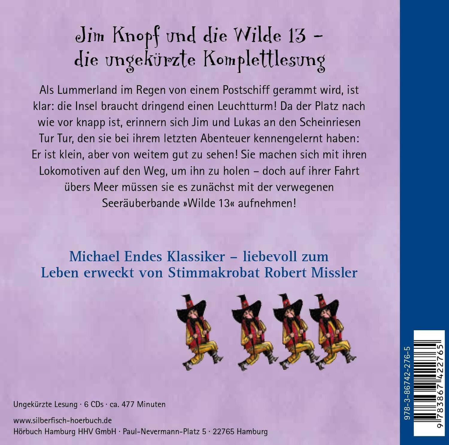 Rückseite: 9783867422765 | Jim Knopf und die Wilde 13 - Die Komplettlesung | Michael Ende | CD