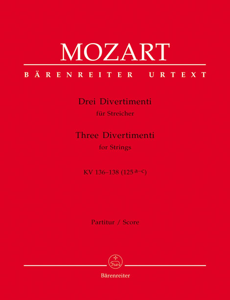 Cover: 9790006457410 | Three Divertimenti for Strings KV 136-138 | Full Score | Mozart