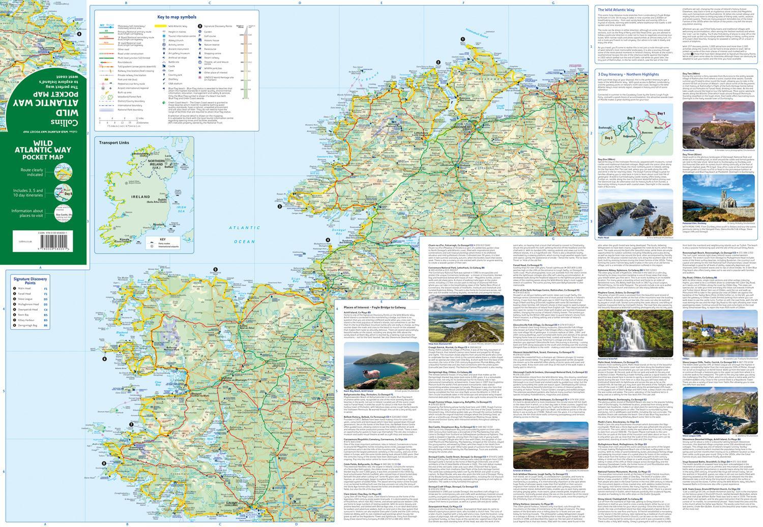Bild: 9780008580001 | Wild Atlantic Way Pocket Map | Collins Maps | (Land-)Karte | Englisch