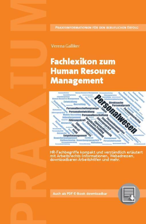 Cover: 9783906092522 | Fachlexikon zum Human Resource Management | Verena Galliker | Buch
