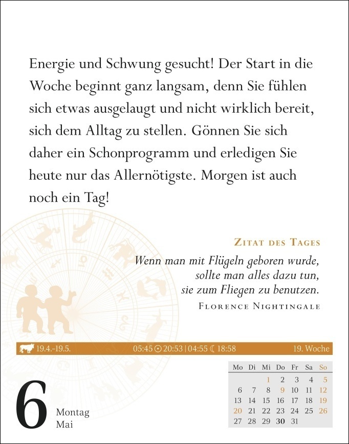 Bild: 9783840031359 | Zwillinge Sternzeichenkalender 2024: Tagesabreißkalender....