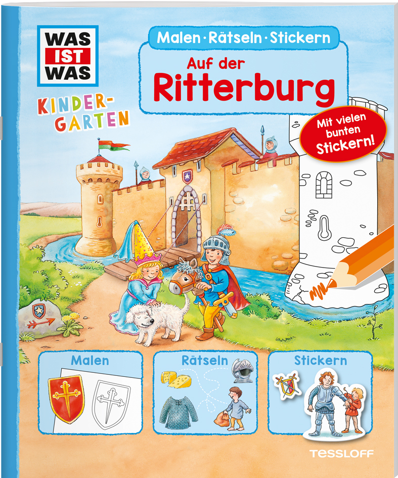 Cover: 9783788621445 | WAS IST WAS Kindergarten Malen Rätseln Stickern Auf der Ritterburg