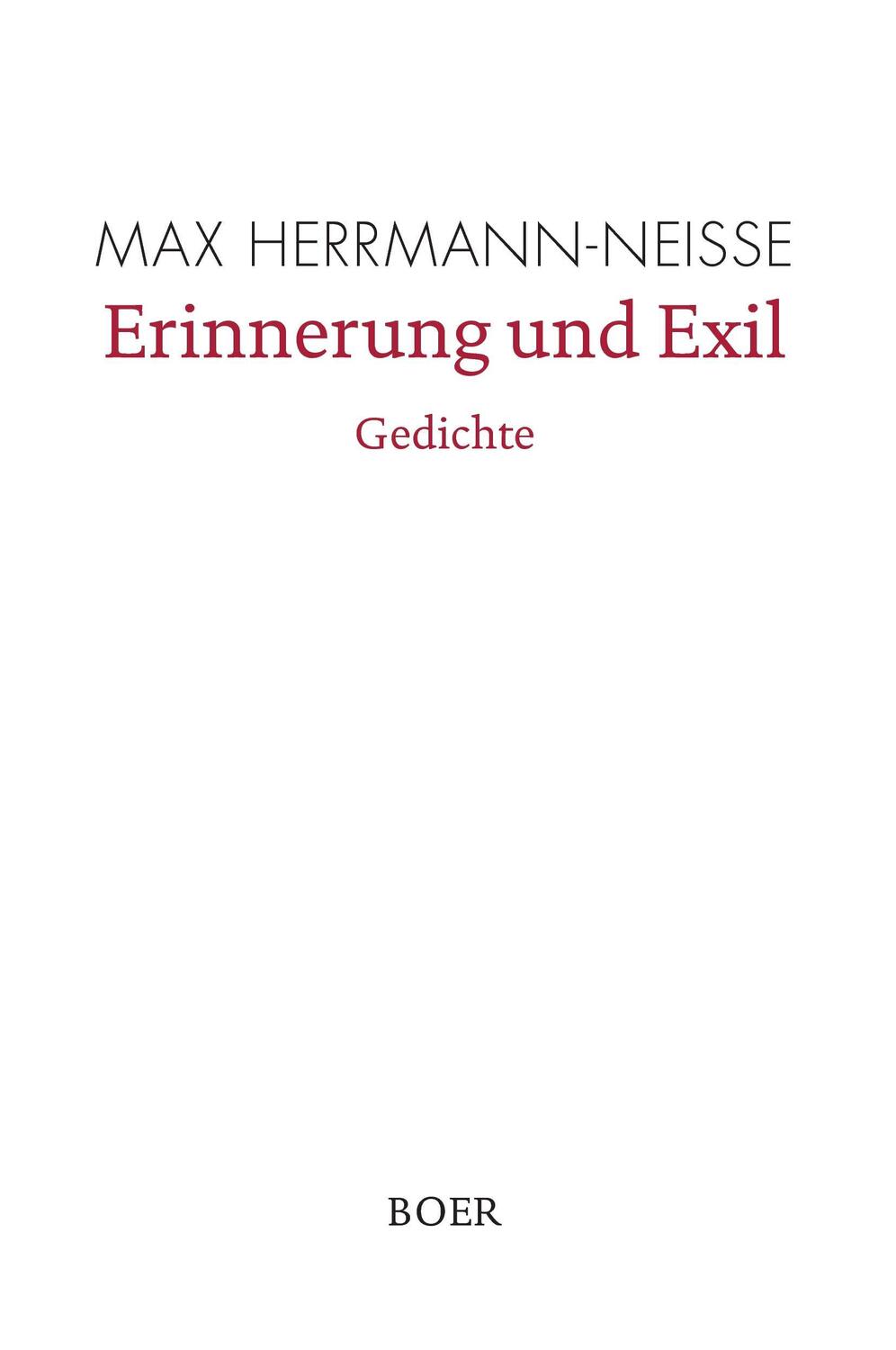 Cover: 9783946619338 | Erinnerung und Exil - Gedichte | Mit einem Nachwort von Stefan Zweig