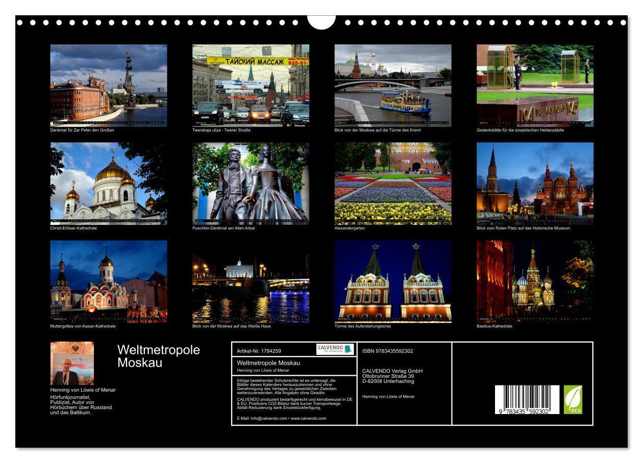 Bild: 9783435592302 | Weltmetropole Moskau (Wandkalender 2025 DIN A3 quer), CALVENDO...