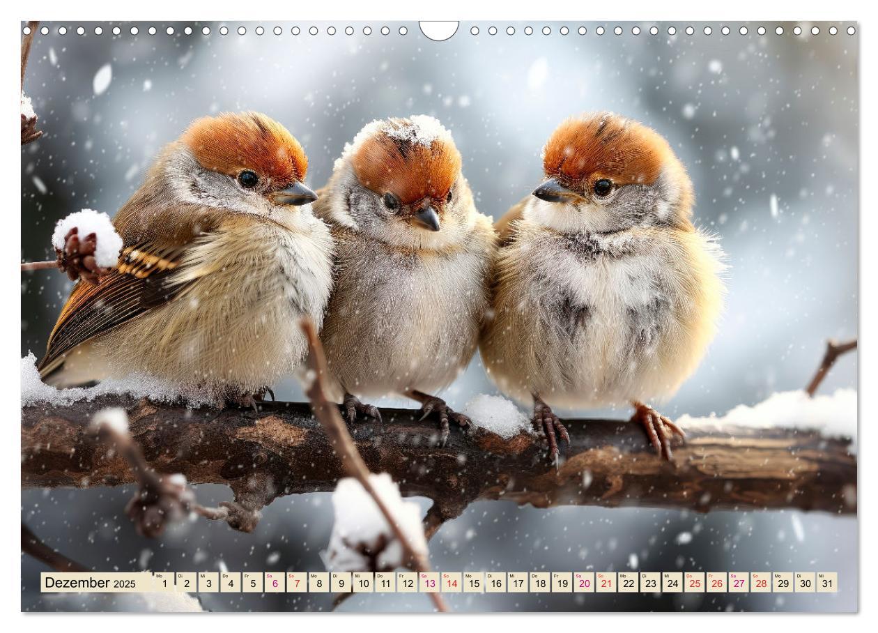 Bild: 9783383842160 | Vögel Alltag (Wandkalender 2025 DIN A3 quer), CALVENDO Monatskalender