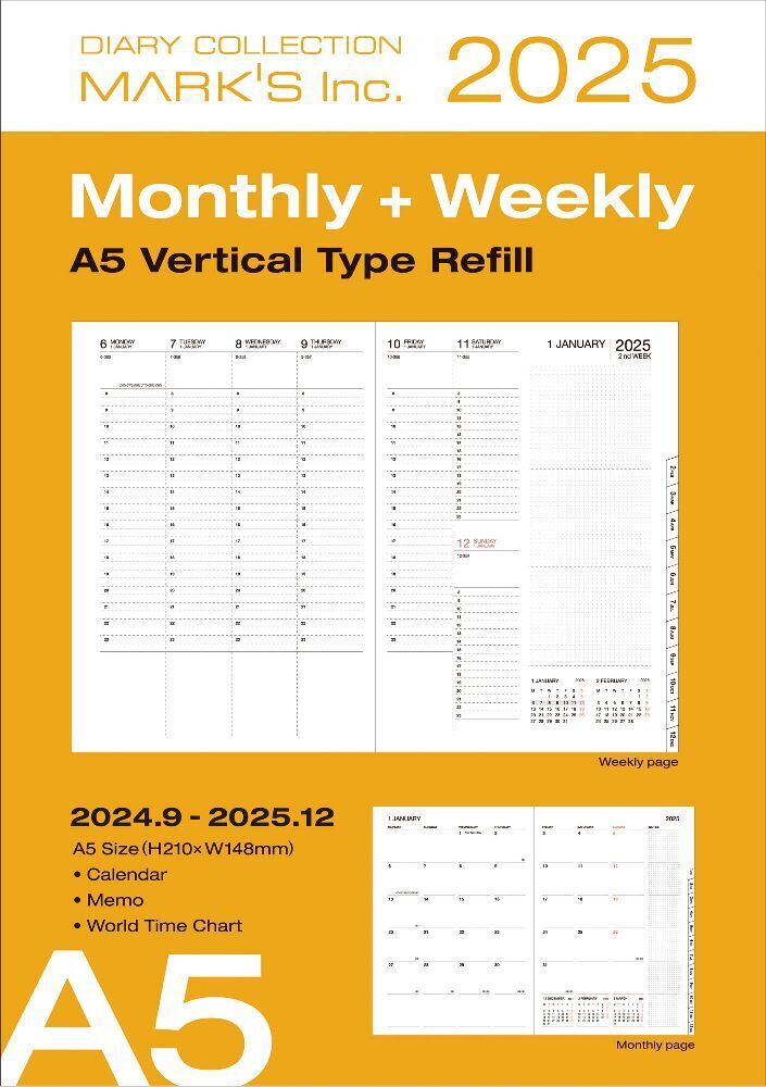 Cover: 4550045127799 | MARK'S 2024/2025, A5 Vertical Type Refill | Mark's Inc | Kalender