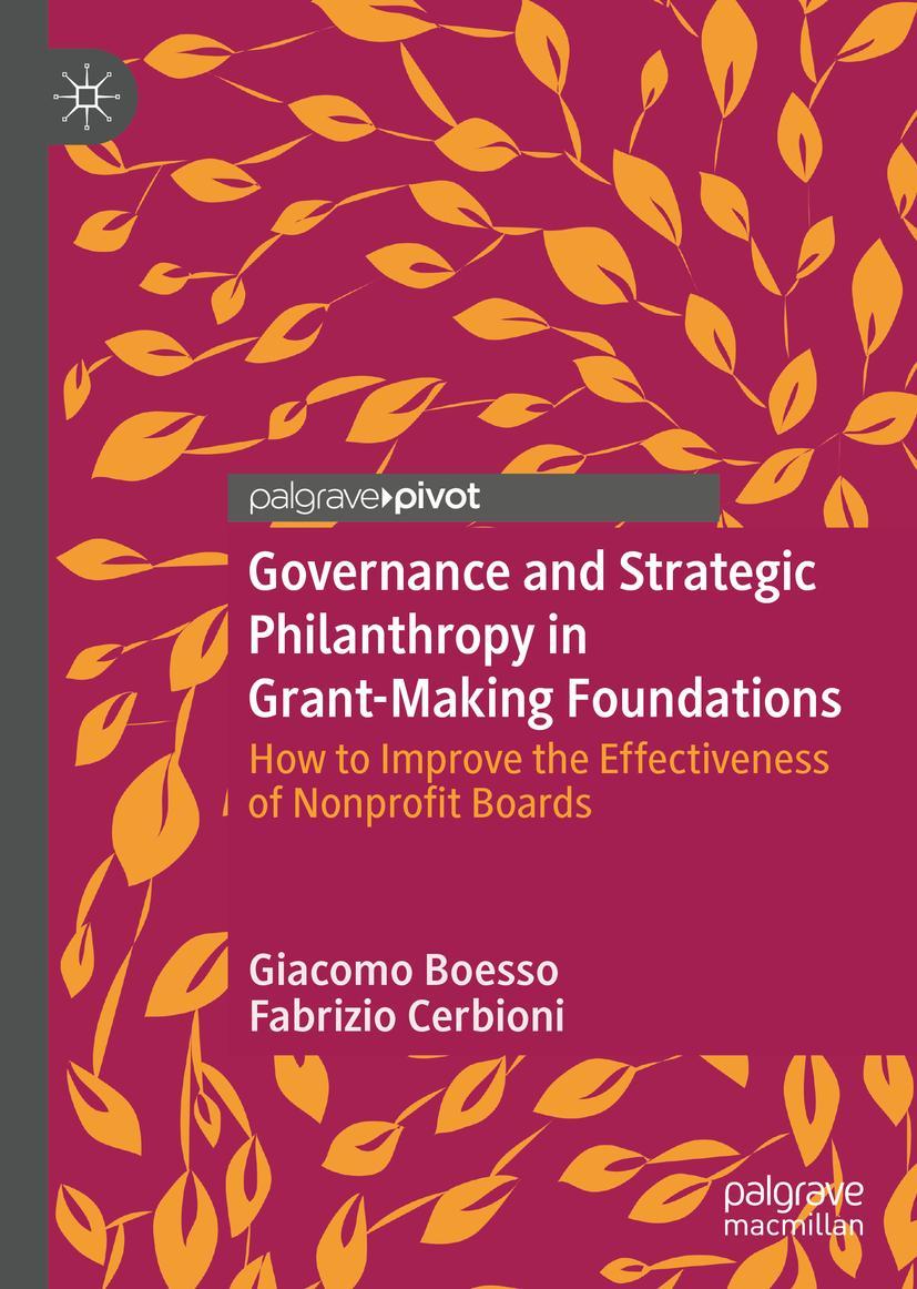 Cover: 9783030163563 | Governance and Strategic Philanthropy in Grant-Making Foundations