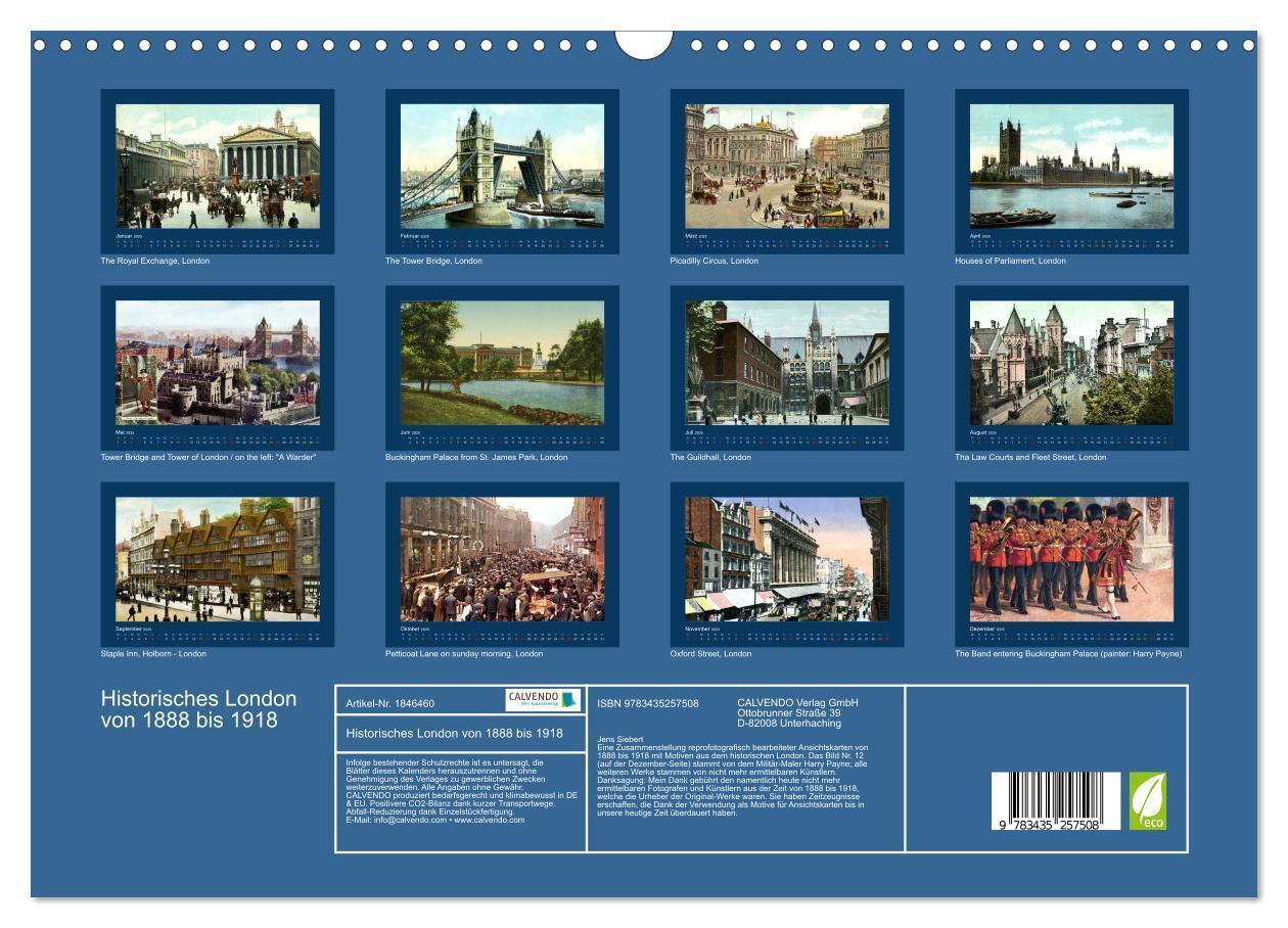 Bild: 9783435257508 | Historisches London von 1888 bis 1918 (Wandkalender 2025 DIN A3...