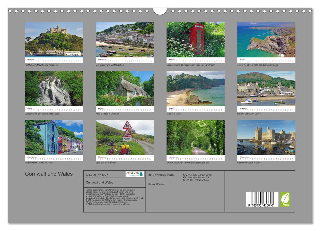 Bild: 9783435416646 | Cornwall und Wales (Wandkalender 2025 DIN A3 quer), CALVENDO...