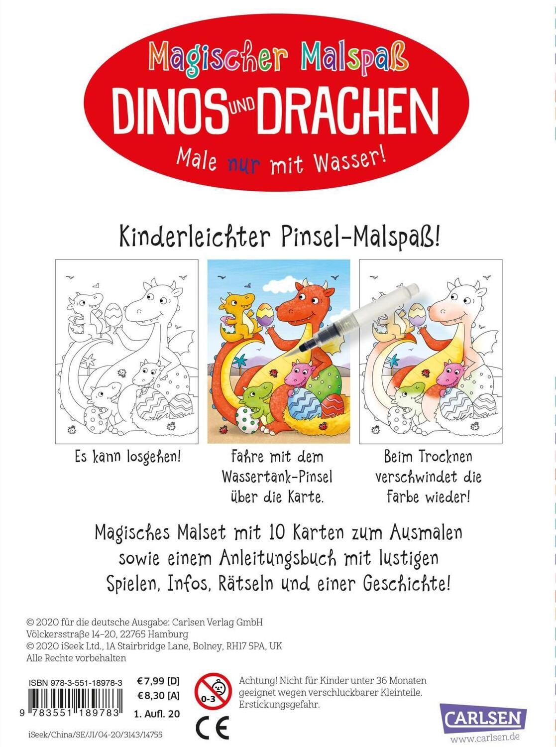 Rückseite: 9783551189783 | Magischer Malspaß: Dinos und Drachen | Anton Poitier | Taschenbuch