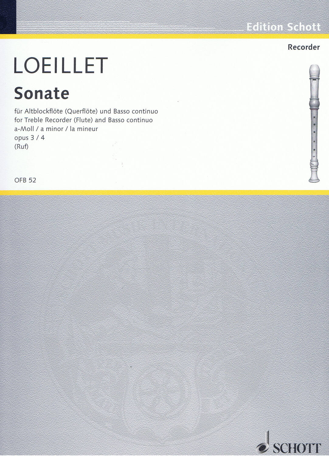 Cover: 9790001099400 | Sonaten(6) 4 A Op.3 | Jean-Baptiste Loeillet | Buch | Schott Music