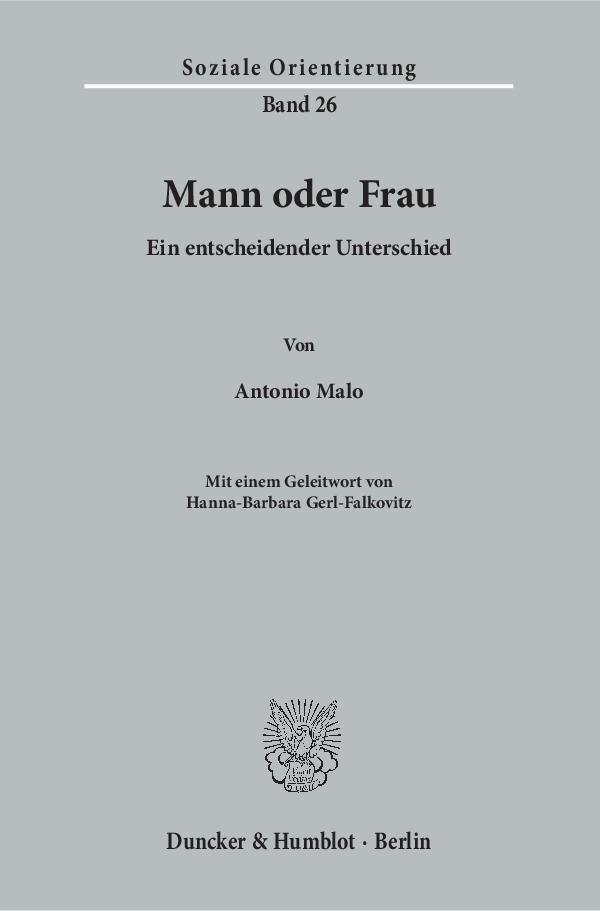 Cover: 9783428151387 | Mann und Frau | Antonio Malo | Taschenbuch | 155 S. | Deutsch | 2018