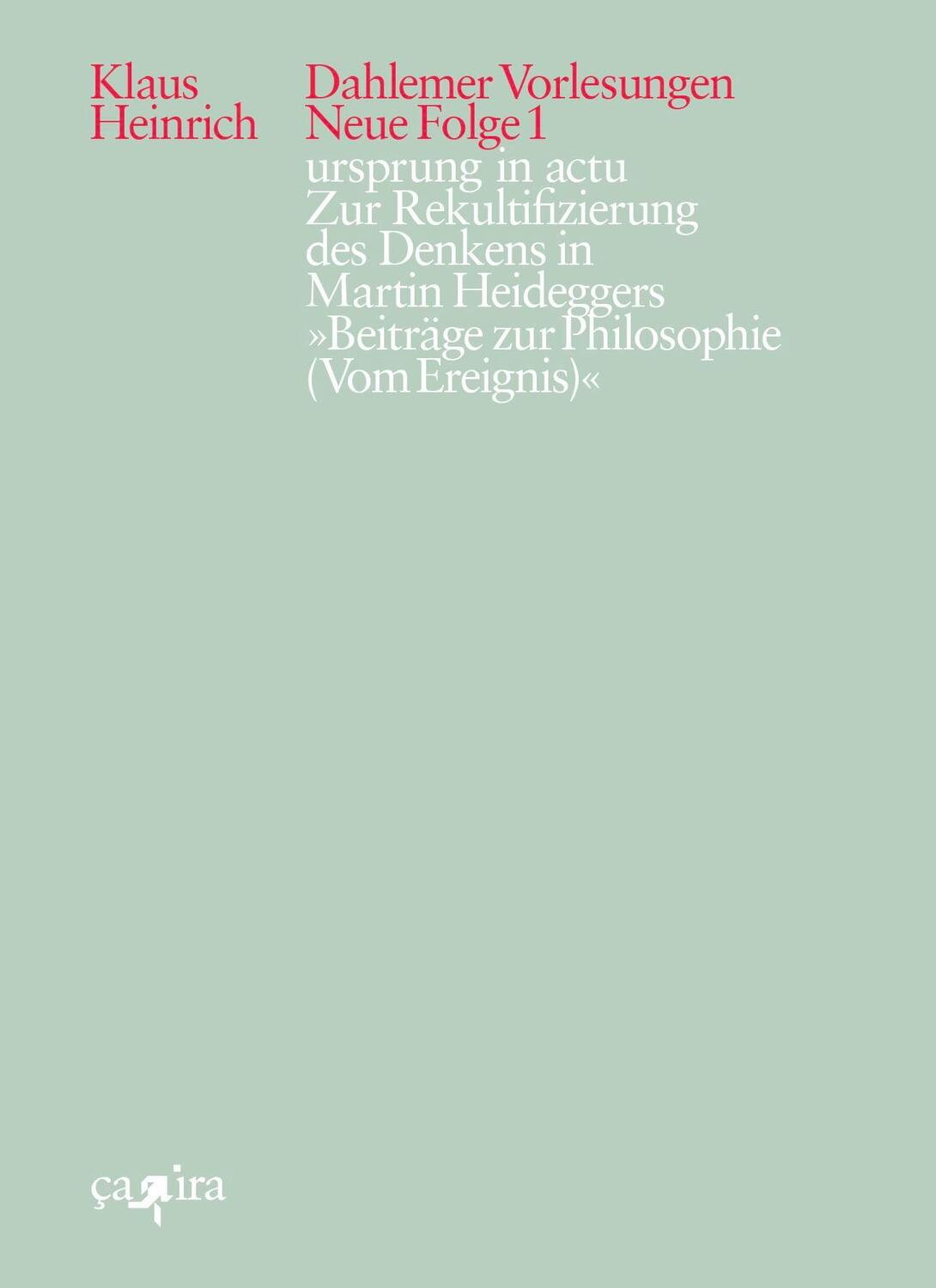 Cover: 9783862591770 | ursprung in actu | Klaus Heinrich | Buch | 304 S. | Deutsch | 2023