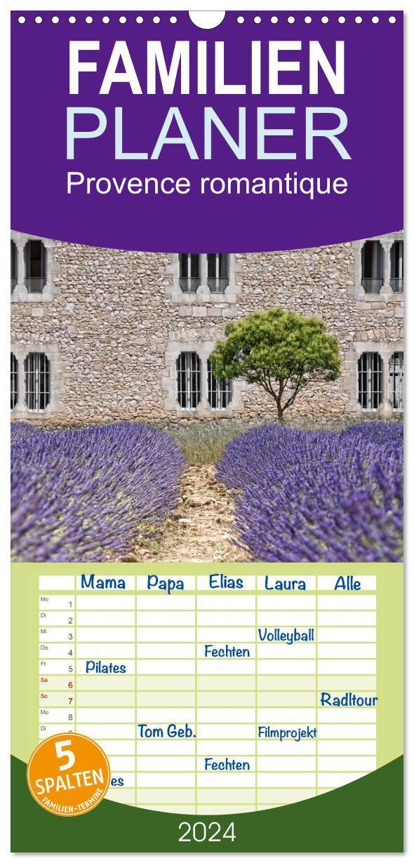 Cover: 9783383076077 | Familienplaner 2024 - Provence romantique mit 5 Spalten...