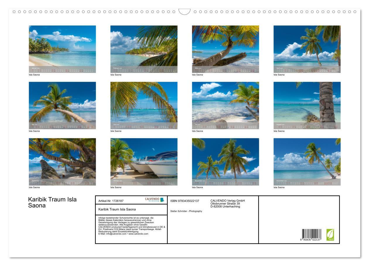 Bild: 9783435022137 | Karibik Traum Isla Saona (Wandkalender 2025 DIN A2 quer), CALVENDO...